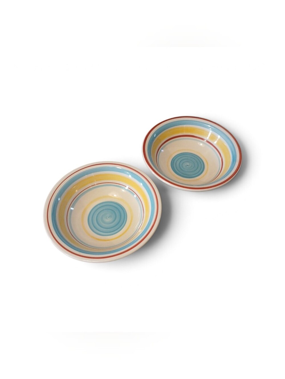 Pair Of Gibson Home Rainbow Swirl bowls